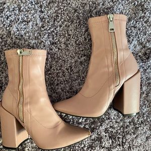 Light pink ankle booties